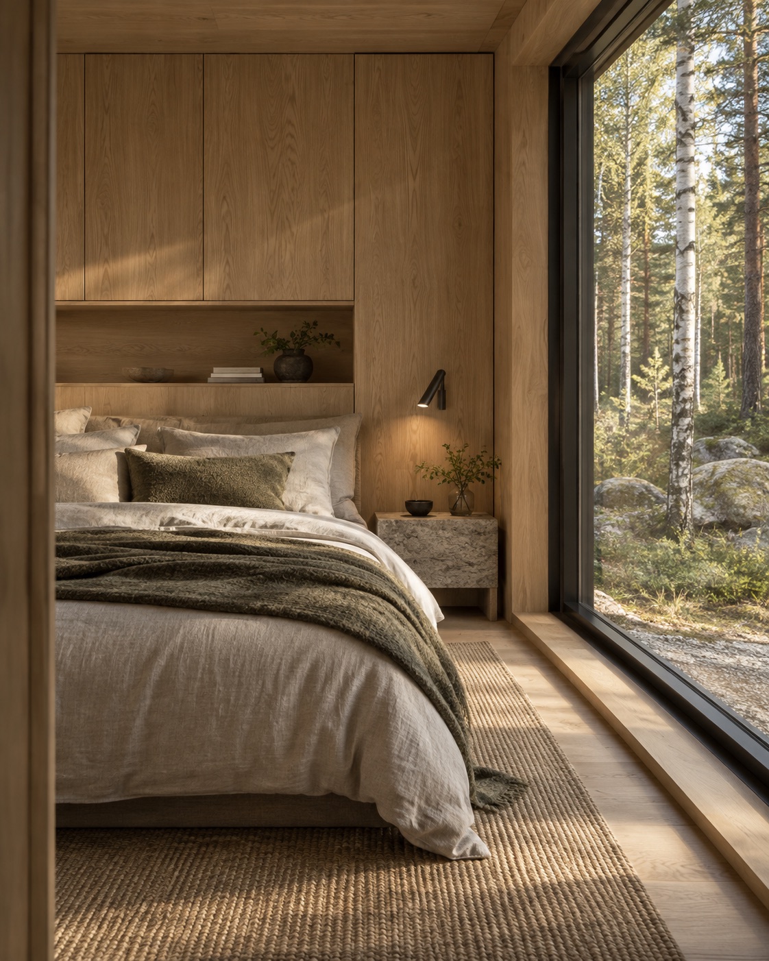 Спальня NORD CABIN с панорамным окном